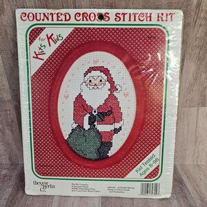 NEW Santa Counted Cross Stitch Kit For Kids New Berlin Co Christmas Holidays